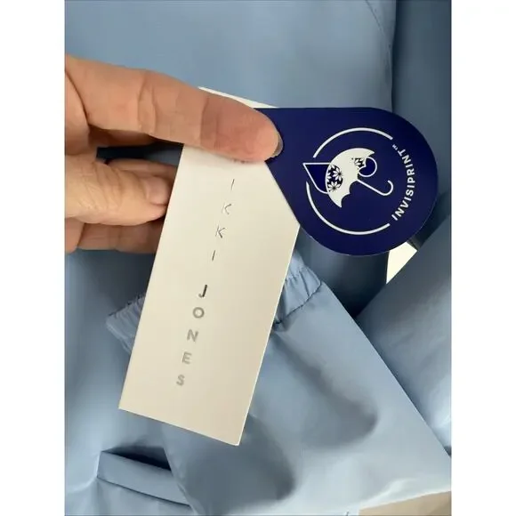 NWT Nikki Jones Blue Hooded Jacket Raincoat Changes in Rain! #0973 Size XS - Picture 5 of 6